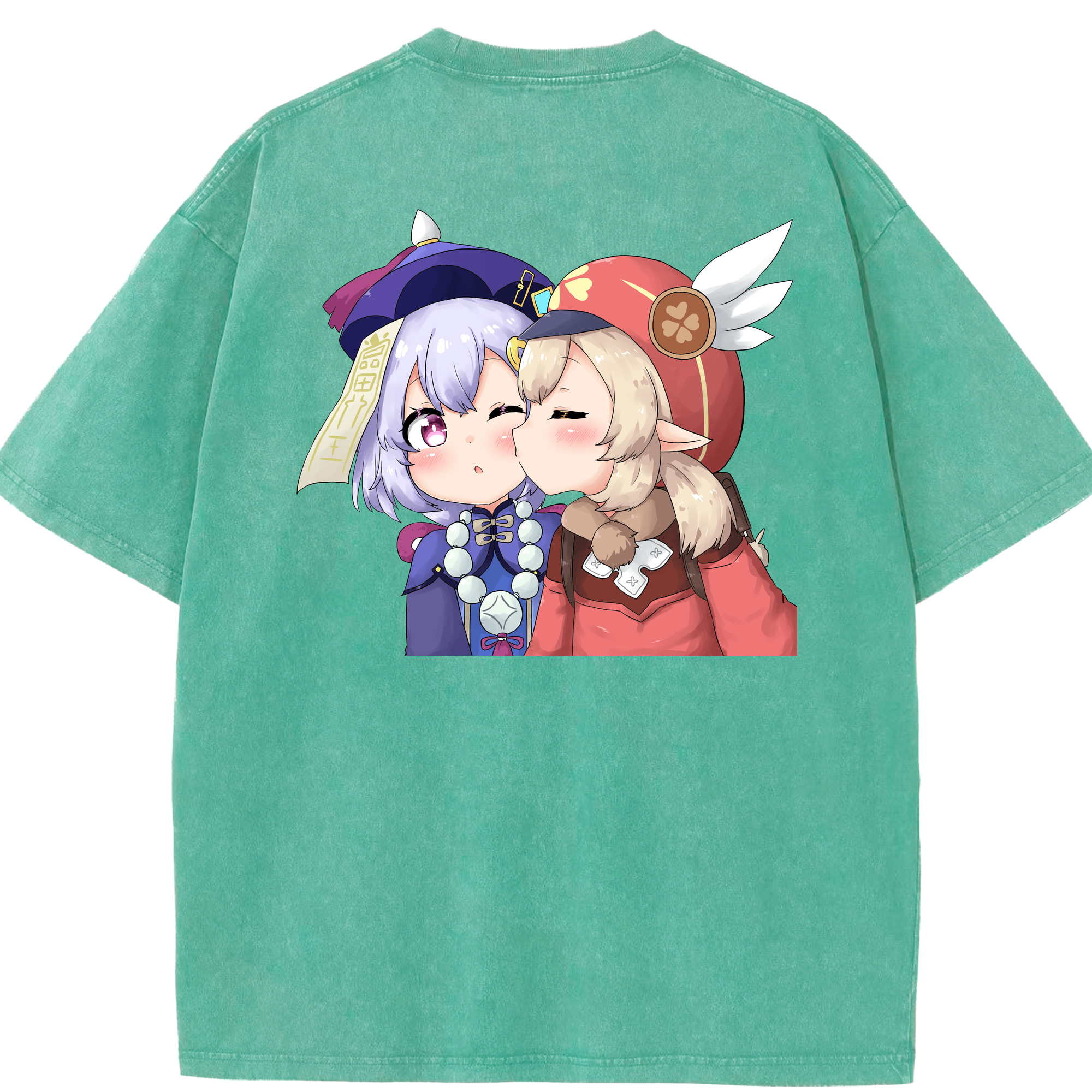 げんし神 七七 なな  genshin Nana 綿100% ヴィンテージ風 半袖Tシャツ（背面プリント）